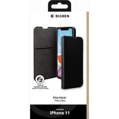Folio iPhone XR / 11 Wallet Fonction Stand Noir - Certifié GRS Bigben