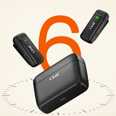 Set 2 microfoni lavalier senza fili con Lightning riduzione rumore