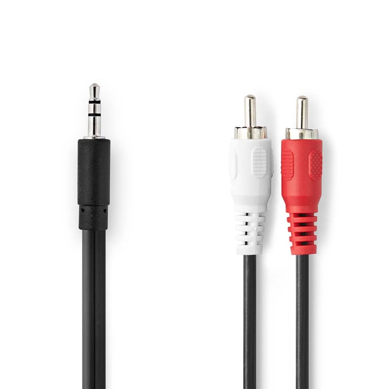 Nedis CAGB22200BK30 câble audio 3 m 3,5mm 2 x RCA Noir - Neuf