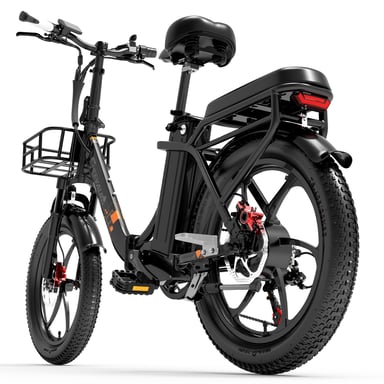 Vélo électrique pliable Cheevalry C20 PRO avec capteur de couple, 250 W, 48 V, 20 Ah, avec panier avant