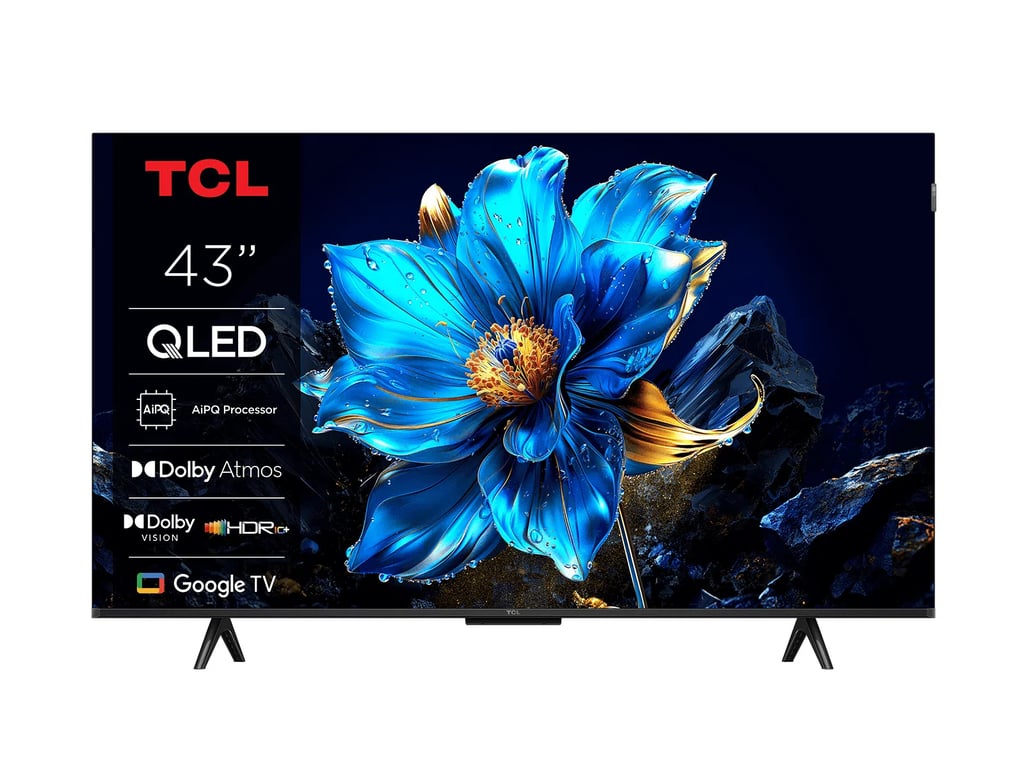 TCL 43T69C 43 pouces QLED TV LED directe 4K HDR Smart Google TV Dolby Vision & Atmos Game Master Motion Clarity compatible avec Google Assistant et Alexa - vue 3