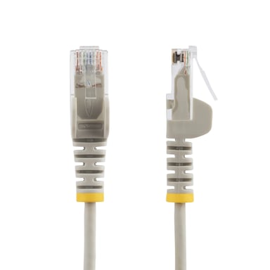 StarTech.com Cavo Ethernet CAT6 Grigio da 5m; Patch UTP con Plug RJ45 Antigroviglio e Rilievi di Trazione, Cavo Lan Slim in Rame Puro 28AWG, Sottoposto a test Fluke