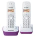 Panasonic KX-TG1612FRF Duo Teléfono inalámbrico sin contestador automático Morado Blanco