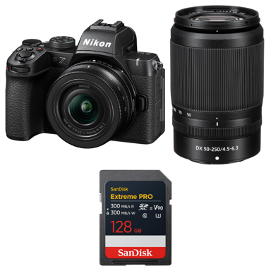 Appareil photo hybride Nikon Z50 II + 16-50mm + 50-250mm + 1 SanDisk 128GB Extreme PRO UHS-II + Ebook ''20 astuces pour des images qui claquent''