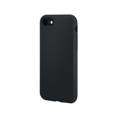 Coque antichoc en gel de silicone doux pour Apple iPhone 7/8/SE 2020/SE 2022, Noir satin