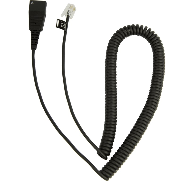 Câble Jabra 8800-01-37 – QD à RJ10, Câble Téléphonique Spiralé 2m