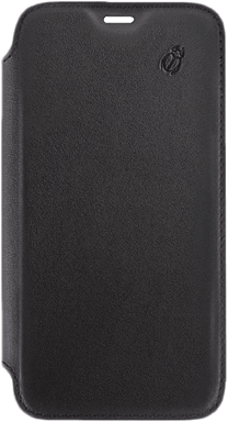 Custodia per iPhone 11 Pro in pelle con retro trasparente e portacarte