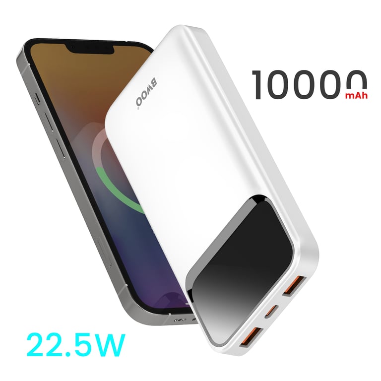 Batterie Externe 10000mAh avec USB C + 2 USB Affichage LED Neuf - vue 3
