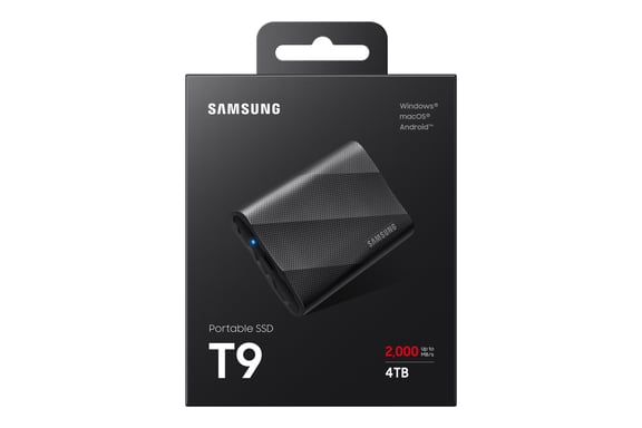 SSD EXT SAMSUNG T9 4Tb Negro USB Tipo C USB 3.2 Gen.2X2 / MU-PG4T0B/EU