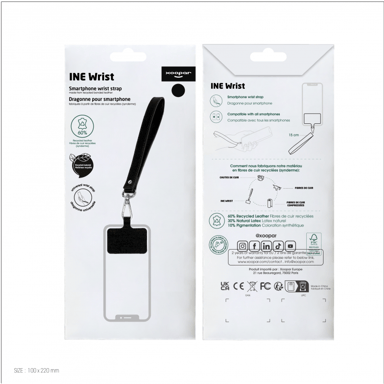 Cordon Universel Ine Wrist En Cuir Recyclé Noir