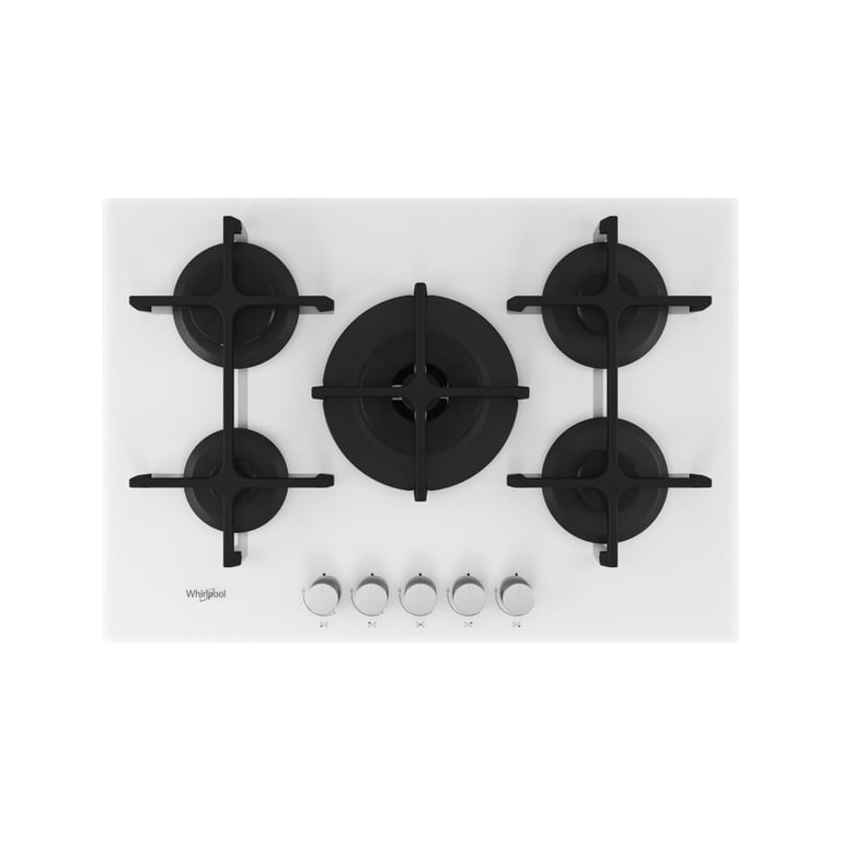 Cuisinière À Gaz Whirlpool GOA 7523/WH – Intégré, Verre, Fonte Rotatif