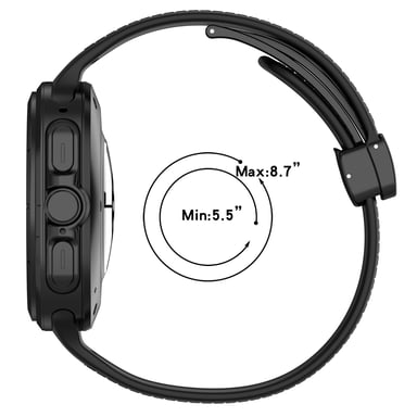 Bracelet en silicone avec fermoir magnétique pour Samsung Watch Ultra 47 mm Black