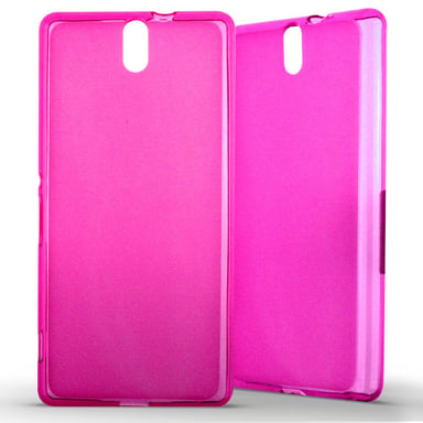 Coque silicone unie compatible Givré Rose Sony Xperia C5 Ultra Dual