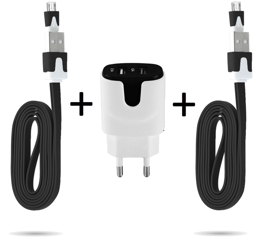 Pack pour Manette Playstation 4 PS4 Micro USB (2 Cables Chargeur Noodle + Double Prise Couleur Secte