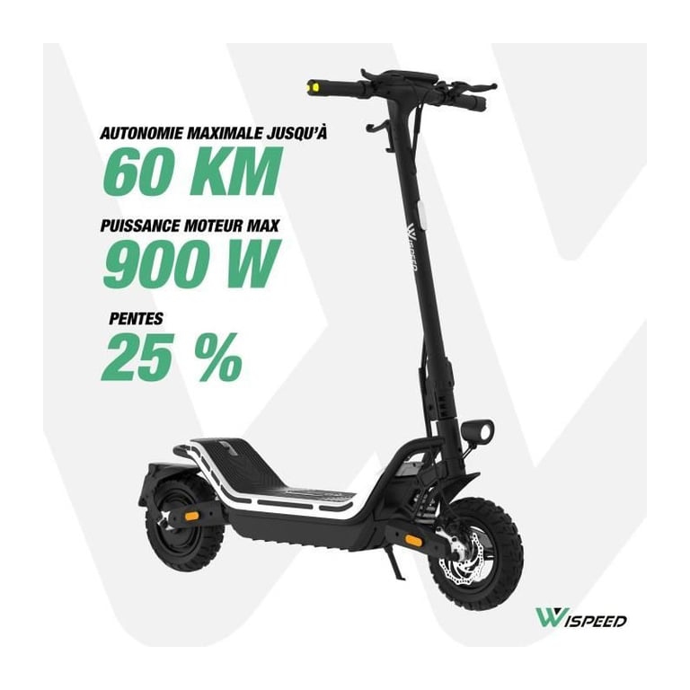 Trottinette Électrique WISPEED SUVPILOT 480 – 900 W max, 18Ah, 10'' - vue 2