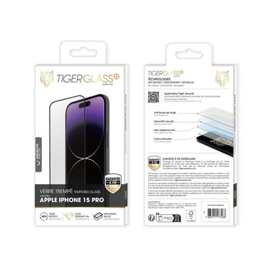 Tiger Glass Plus Verre Trempe Mat Recycle iPhone 15 Pro