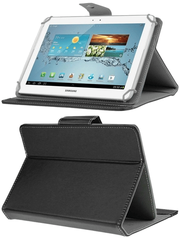 Etui Tablette 10 10.1 Pouces Universel Rabat Magnétique Protection Intégral Noir Faux Cuir YONIS