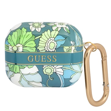 Guess Carcasa AirPods para AirPods 3 con mosquetón Delicado diseño floral Multicolor