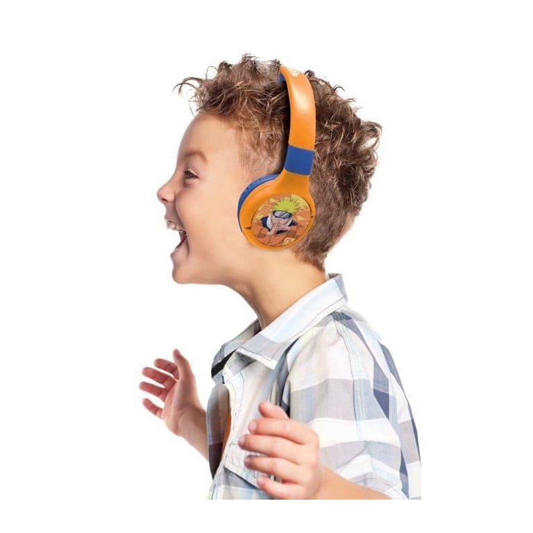 Casque 2 en 1 Bluetooth et Filaire confortable et pliable avec limitation de son Naruto - Neuf