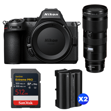 Cámara híbrida Nikon Z5 II + 70-200mm f/2.8 VR S + 1 SanDisk 512GB Extreme PRO UHS-II + 2 Nikon EN-EL15c + Ebook ''20 consejos para fotos que impactan''