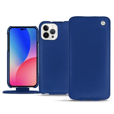 Housse cuir Apple iPhone 14 Pro Max -  - Bleu - Cuir lisse