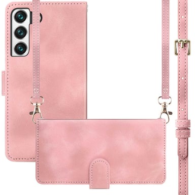 imoshion Etui de télephone portefeuille avec cordon pour Samsung Galaxy S22 - Rose
