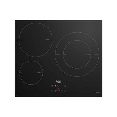 Table de cuisson  60 cm | 3 Inductions | Niveaux de puissance : 9 | Pu BEKO - HII63402MT