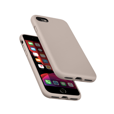 (O) Custodia antiurto in morbido silicone gel per Apple iPhone 12 mini, Rosa sabbia