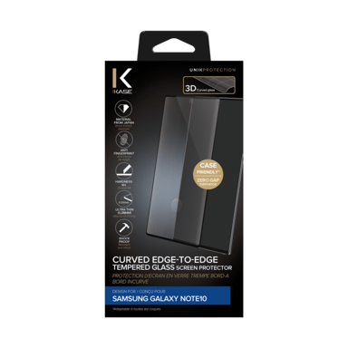 Protezione dello schermo in vetro temperato da bordo a bordo per Samsung Galaxy Note10, nero