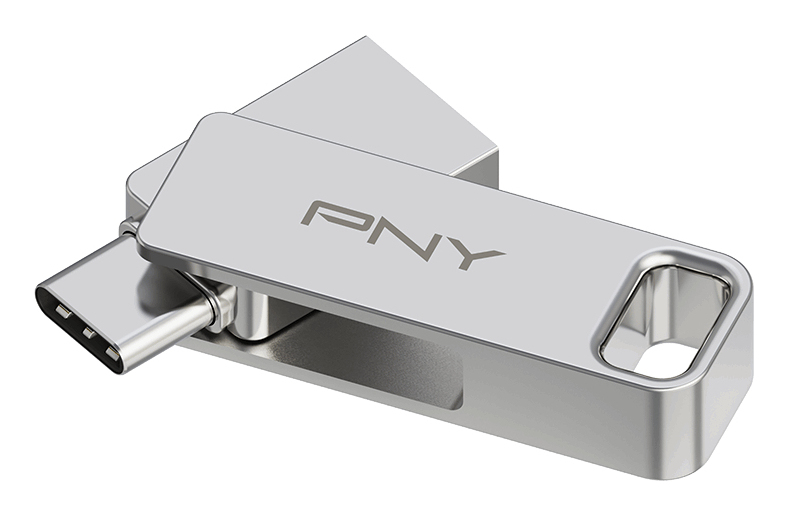 PNY DUO LINK lecteur USB flash 128 Go USB Type-A / USB Type-C 3.2 Gen 1 (3.1 Gen 1) Acier inoxydable - Neuf