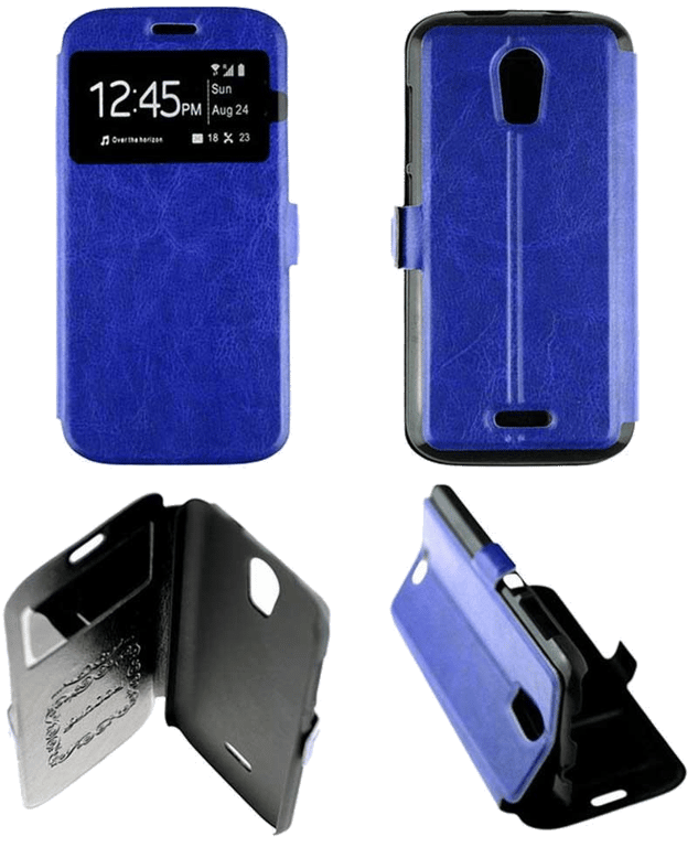 Etui Folio compatible Bleu Wiko Darkmoon