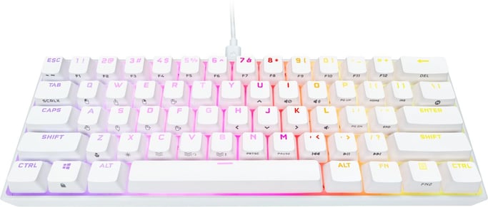 Corsair K65 Mini 60% RGB Teclado Gamer Mecánico (Cherry MX Red) (Blanco)