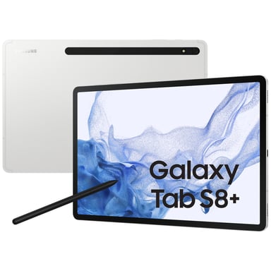 Samsung Galaxy Tab S8+ 5G SM-X806B LTE 128 Go 31,5 cm (12.4'') Qualcomm Snapdragon 8 Go Wi-Fi 6 (802.11ax) Android 12 Argent