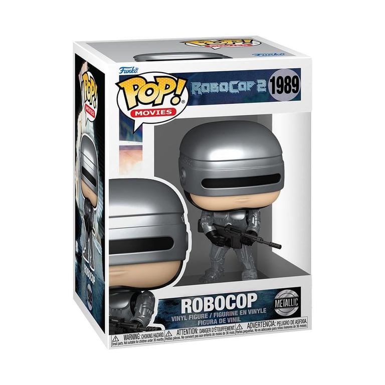 Figurine vinyle Funko POP Movies RoboCop Metallic Chase rare 9,9 cm argentée - Neuf