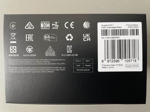 Amazfit GTR 4 Superspeed Black 3,63 cm (1.43'') AMOLED 46 mm Numérique 466 x 466 pixels Écran tactile Noir GPS (satellite)