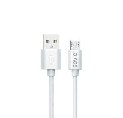 Savio USB cable 3 m USB 2.0 USB A - Micro USB White CL-167 câble USB Micro-USB A Blanc