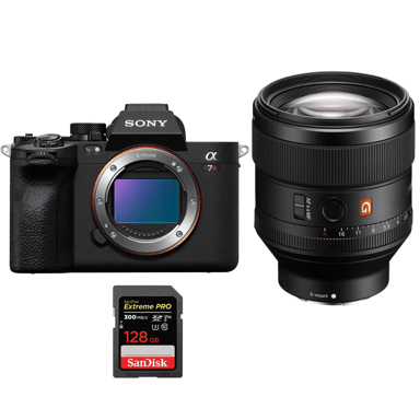 Cámara híbrida Sony A7R V + FE 85mm f/1.4 GM + 1 SanDisk 128GB Extreme PRO UHS-II + Ebook ''20 consejos para fotos que impactan''