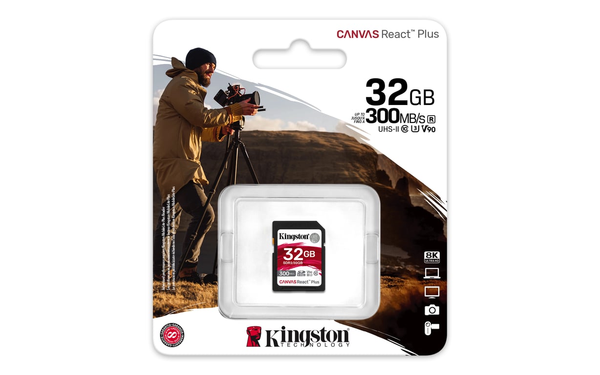 Kingston Technology Canvas React Plus 32 GB SD UHS-II Clase 10