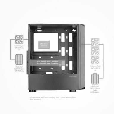 Mars Gaming MC-TOR Midi Tower Noir