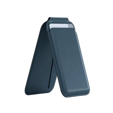 Porte-carte MagSafe pour iPhone avec Fonction Support en Cuir Bleu