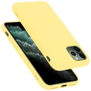 Coque pour Apple iPhone 11 PRO MAX en LIQUID YELLOW Housse de protection Étui en silicone TPU flexible