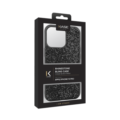 Custodia Bling Strass per Apple iPhone 13 Pro, nero notte
