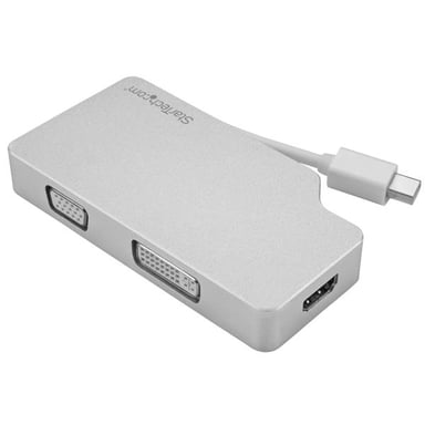 StarTech.com Adattatore da viaggio audio/video 3 in 1 - Mini DisplayPort a VGA, DVI o HDMI - 4K - Alluminio