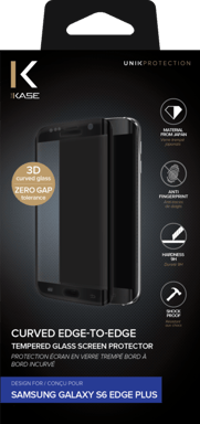 Protector de pantalla de cristal templado de borde a borde para Samsung Galaxy S6 Edge Plus, Negro