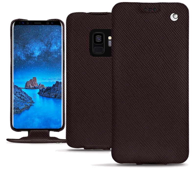 Housse cuir Samsung Galaxy S9 - Rabat verticalMarron