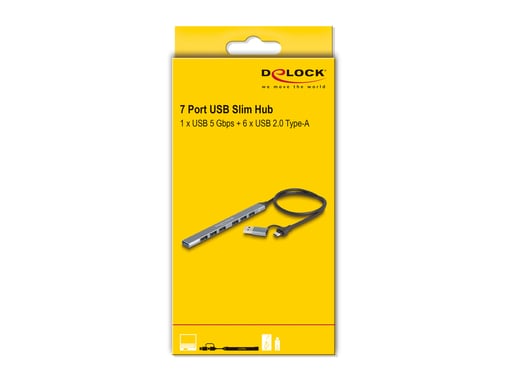 Delock - hub - 7 porte
