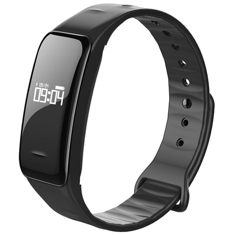 Bracelet Connecté 0.49 Pouces OLED IP67 Montre Podomètre Capteur Cardiaque  Pression Sanguine Noir