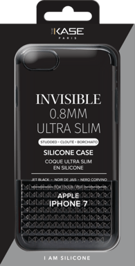 Custodia ultra sottile con borchie invisibili per Apple iPhone 7/8/SE 2020 0,8 mm, Jet Black