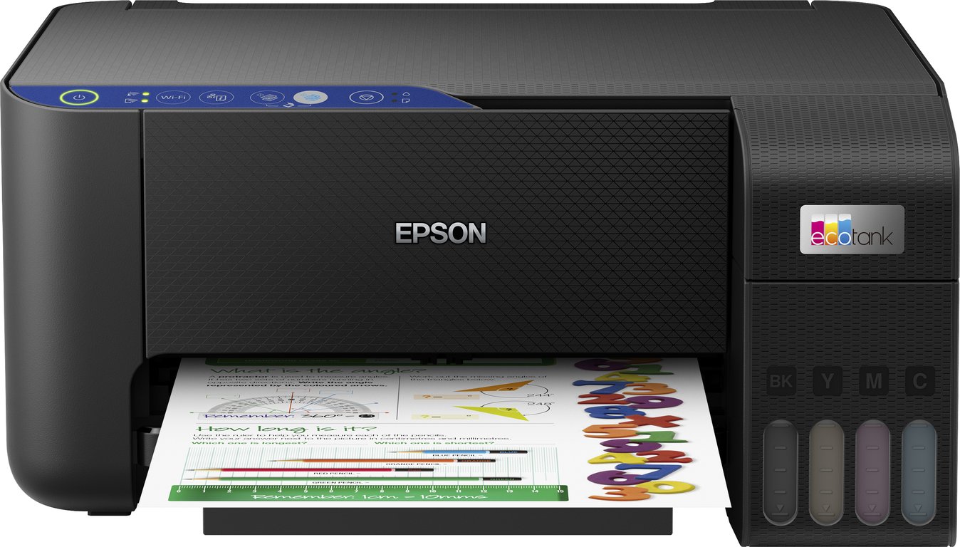 Epson Imprimante EcoTank ET 2811 avec réservoirs d'encre Multifonction 3 en 1: Imprimante / Scanner / Copieur A4 Jet d'encre couleur Wifi Direct Faible coût par page Kit d'encre inclus Compact - vue 2