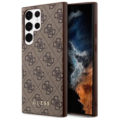 Funda Guess 4G Metal Gold Logo para Samsung Galaxy S23 Ultra, marrón